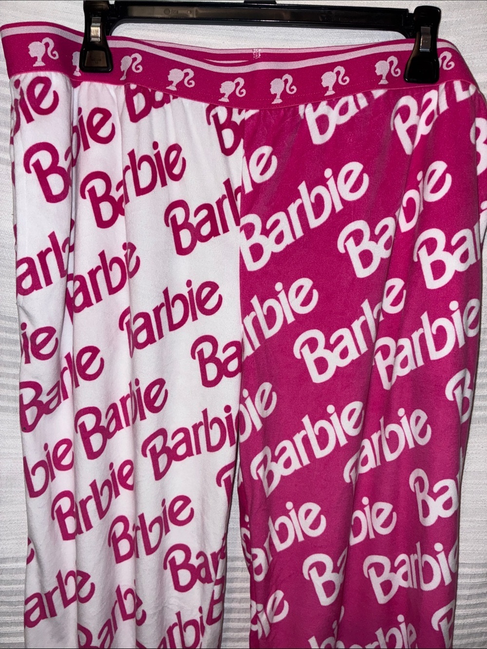Barbie , XL, Bright Pink and White Pajama Bottoms